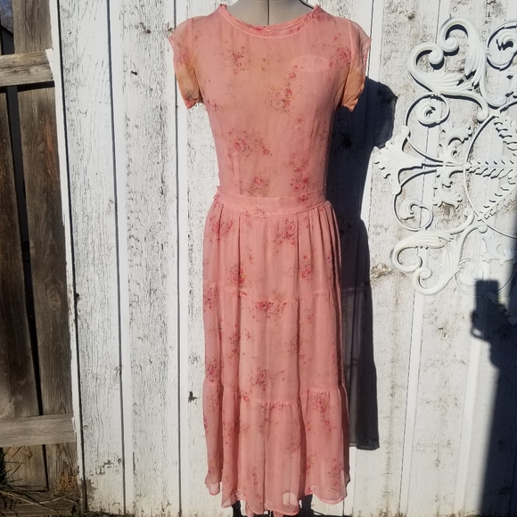 DOEN like vintage Pink Silk Sheer Dress - Picture 5 of 16